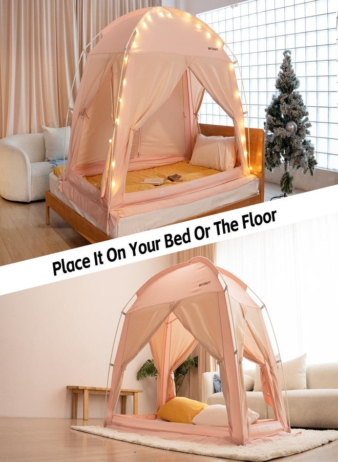 Mycraft Twin Size Bed Tents Canopy Bed-Privacy Dream Tent for Cozy Indoor Sleeping, Light-Reducing,and Breathable, with 4 Doors Floor Tent Bed - Image 3