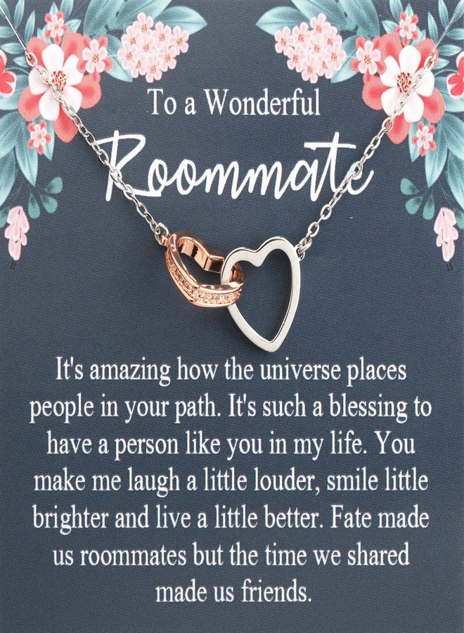 MYOSPARK Roommate Necklace Gift Message Card Jewelry Dorm Mate Gift College Graduation Gifts for Roommate (Roommate NL) - Image 1