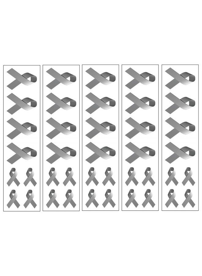 PremiumTT temporary tattoos 40 Gray/Grey Ribbon Temporary Tattoos: Brain Cancer Awareness Tattoo - Image 1