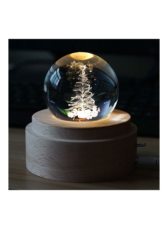 Y&D 3D Engraving Crystal Ball Music Box White/Clear 28x2x20centimeter