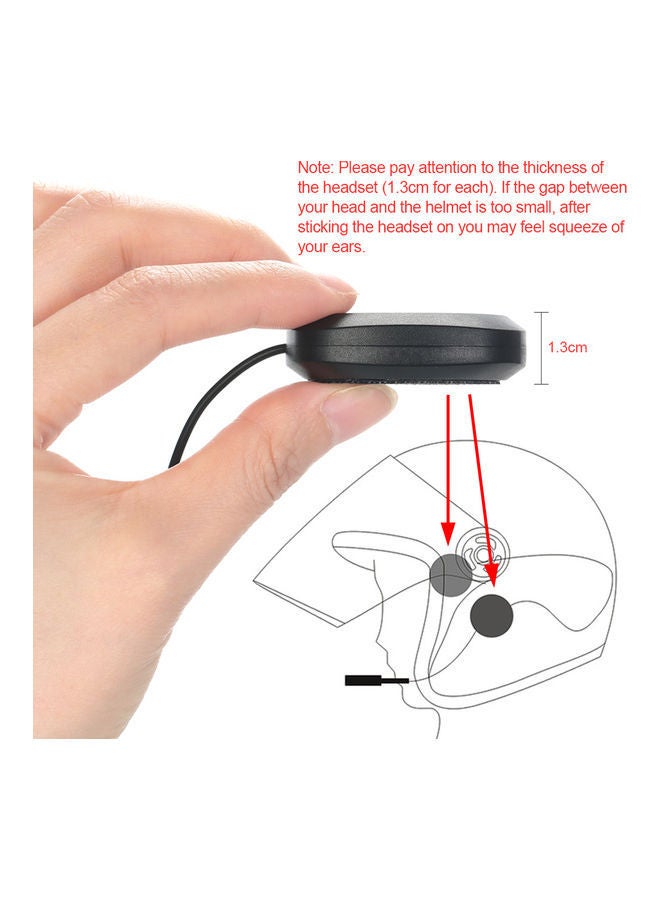 NIBEMINENT Bluetooth 5.0+EDR Wireless Motorcycle Helmet Headphones With Mic Black - Image 3