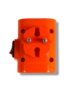 ماركة غير محددة مشترك طاقة حائطي - 3 فتحات - مع مفتاح تشغيل وإيقاف - مؤشر LED - برتقالي  - Image 1