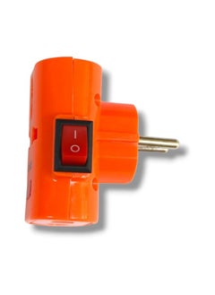 ماركة غير محددة مشترك طاقة حائطي - 3 فتحات - مع مفتاح تشغيل وإيقاف - مؤشر LED - برتقالي  - Image 2