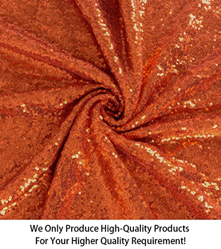 ShiDianYi Sequin Fabric by The Yard Orange 1 Yard Mesh Sequin Fabric Glitter Fabric for Sewing Costumes Clothing 3 Feet Shimmer Orange Sequin Fabric Knit Fabric for Table Overlay - Image 2