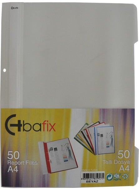 Bafix Wired Plastic File for A4 50's - White 