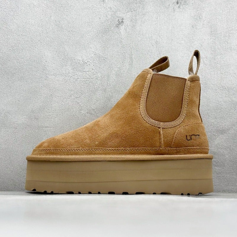 Unisex Winter Snow Boots with Fleece Lining, Thick Platform Sole, Height Increasing, Anti-Slip, Lace-Up Casual Shoes