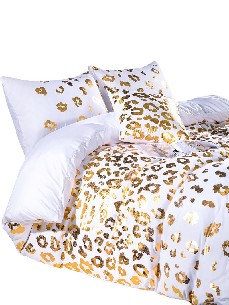 Bedding Three-Piece Set Stamping Texture Quilt Cover Digital Printing Set Home Textiles - Image 5