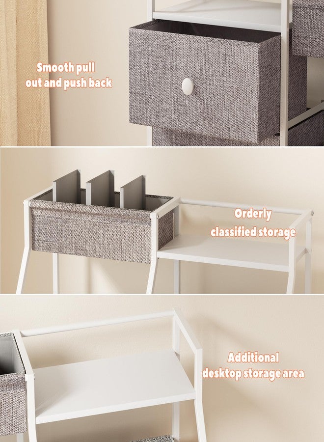 DTK Baby Diaper Caddy Organizer, 3 Tier Rolling Diaper Cart with Dividers and Drawers, Mobile Utility Baby Storage Cart with Wheels, Baby Newborn Essentials for Nursery, Bedroom, Charging Table，Crib - Image 5