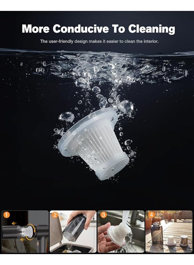 مكنسة كهربائية لاسلكية محمولة 4 في 1 للشفط والنفخ مع إضاءة LED - Image 3