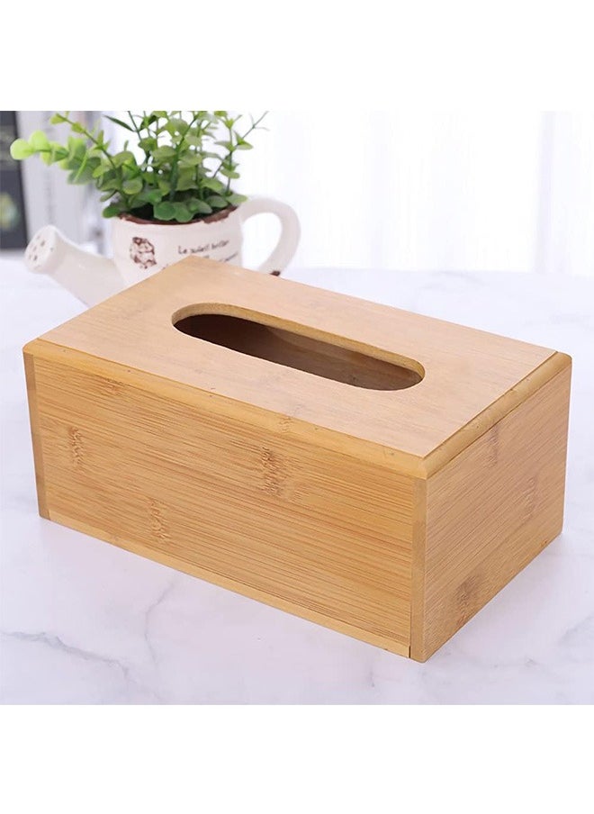 Design Bamboo Tissue Box Rectangular 1 Pack - Modern and Minimalistic Style