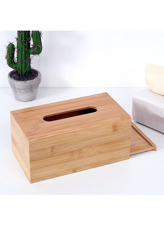 Design Bamboo Tissue Box Rectangular 1 Pack - Modern and Minimalistic Style