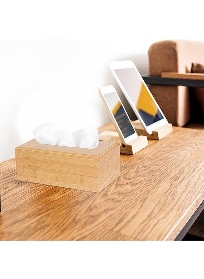 Design Bamboo Tissue Box Rectangular 1 Pack - Modern and Minimalistic Style