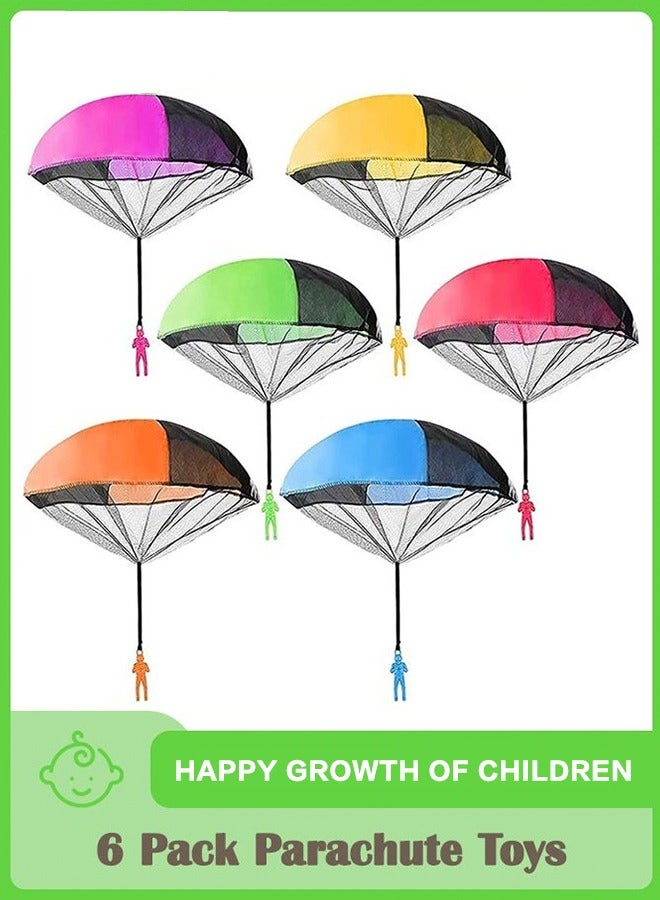 6 Pack Parachute Toys, Tangle Free Outdoor Flying Parachute, Men Outdoor Flying Parachute, Tangle Free Parachute Figures Hand Throw Soldiers Outdoor Flying Toys as Gifts for Children  - Image 1