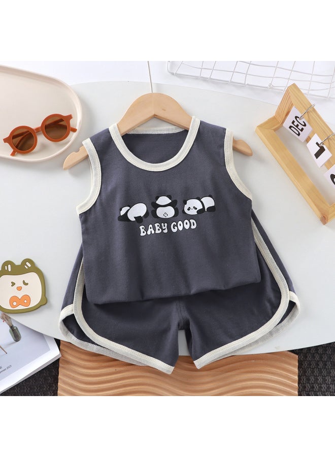 Children's Vest Suit Baby Summer Sleeveless Two-piece Cotton Sports Casual Clothes For Children Manufacturers