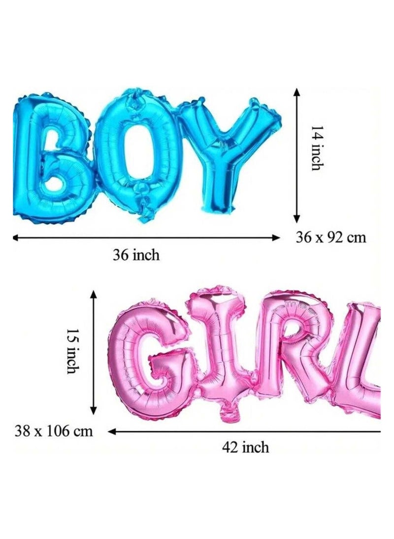 Generic - Gender Reveal Balloons Blue and Pink The set includes 2 curtains and 2 balloons to add a special touch to your party - Image 1