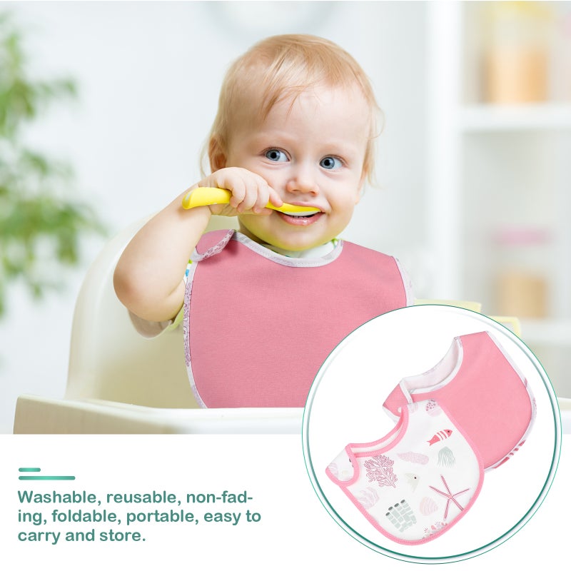 🧸 مرايل قطني ناعمة للجنسين لحماية الطفل من التقيؤ والتسنين - Image 4