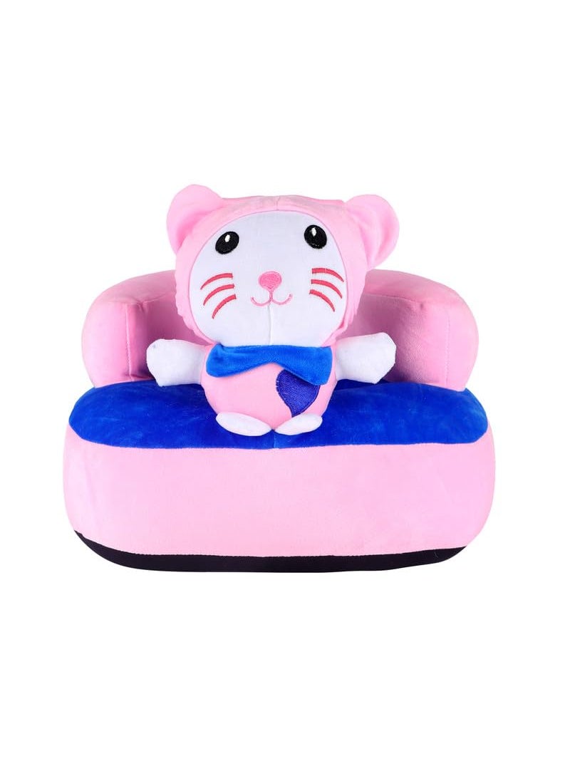 KIDS WONDERS KIDS WONDERS Imported Velvet Kids Sofa Comfortable Soft Plush Cushion Sofa Seat Rocking Chair for Kids Kitty 30 cm Pink  - Image 1