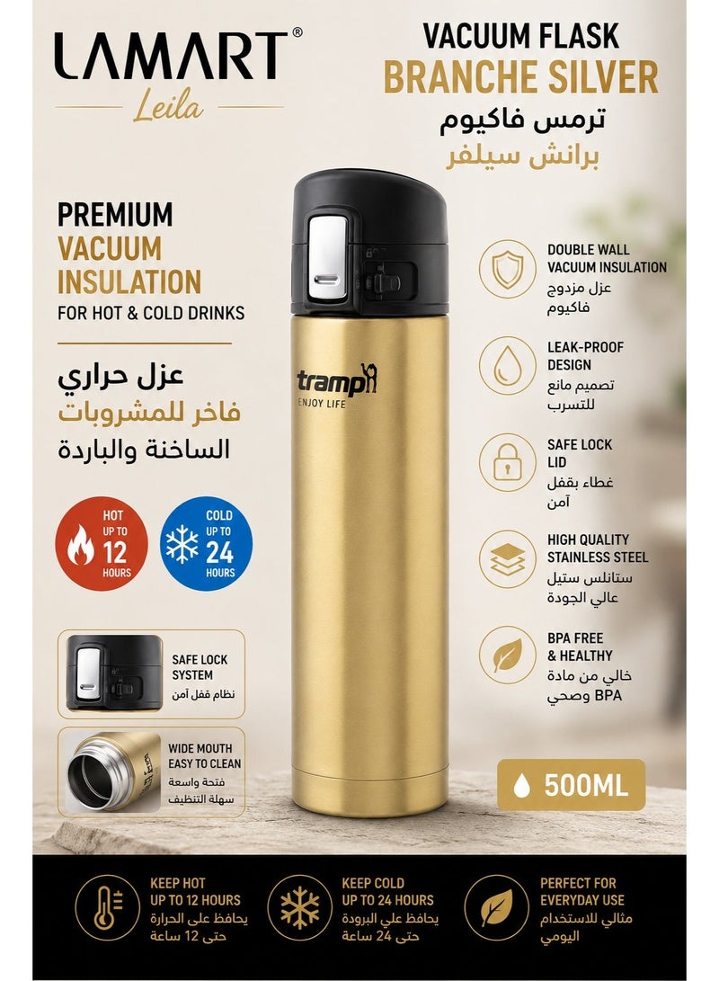 Lamart Vacuum Flask High Quality Stainless Steel 420Ml Gold - Image 2