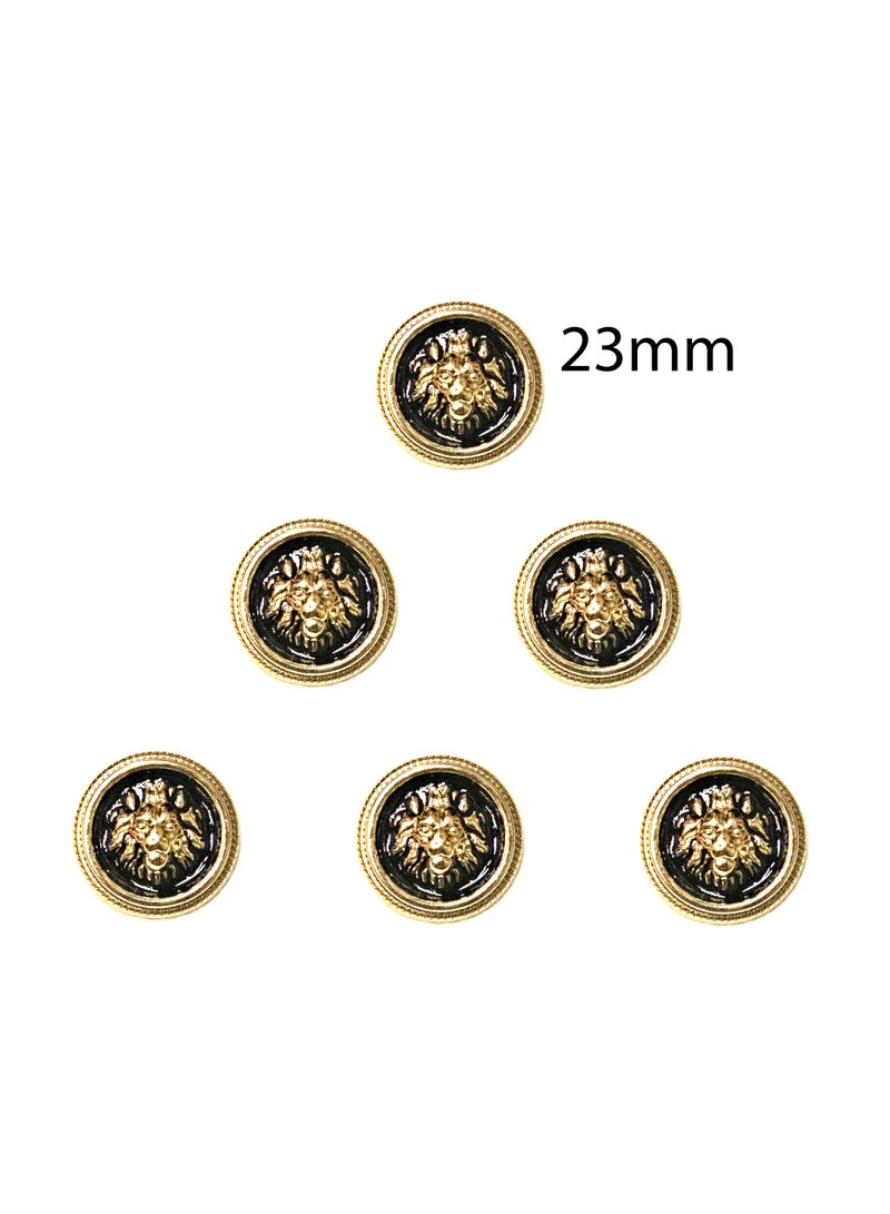 18PCS Round Metal Buttons Set  Decorative Gold Black Buttons for Blazer, Coats, DIY Sewing & Crafting (6pcs 23mm & 12pcs 18mm) - Image 2