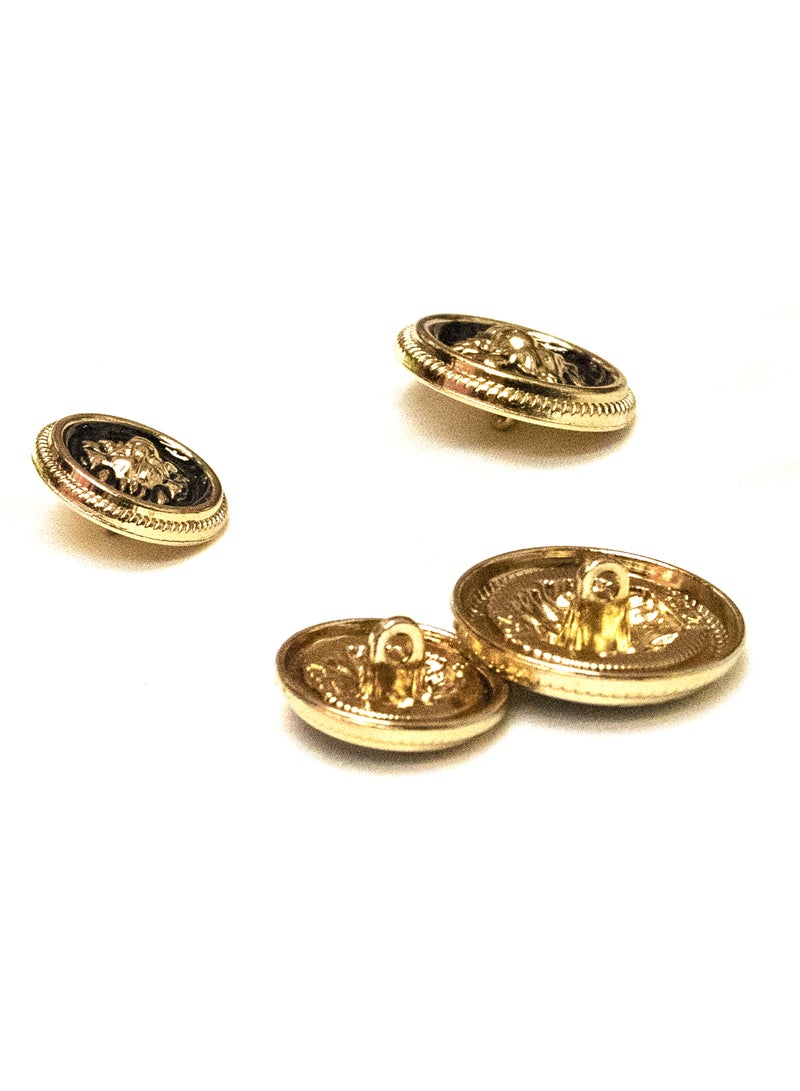 18PCS Round Metal Buttons Set  Decorative Gold Black Buttons for Blazer, Coats, DIY Sewing & Crafting (6pcs 23mm & 12pcs 18mm) - Image 4