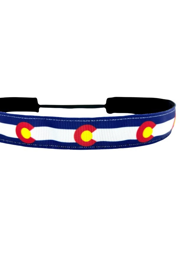 Colorado headband. Colorado flag. Nonslip sports headband. 7/8" width. Handmade in the USA.