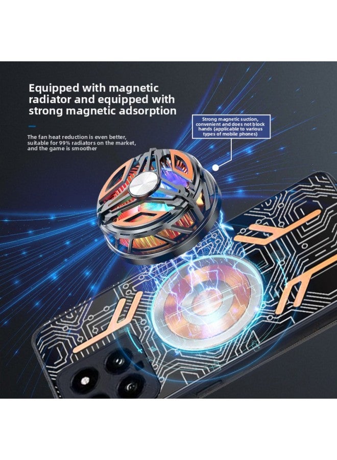 Applicable To For Xiaomi 14 Red Copper Cooling E-sports 13pro Drop-resistant 14 Average Hot Plate Refrigeration Magnetic Mobile Phone Case Protective Cover-Color:Cool With Laser Picture (red Copper)-Applicable Model:Millet 14pro