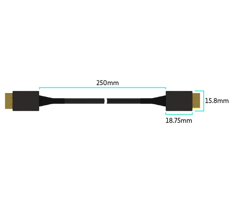 LINKUP - OCuLink PCIe Gen 4 SFF-8611 4i to OCuLink SFF-8611 SSD Data Active Cable w/Nylon Cable Jacket 25cm - Image 2