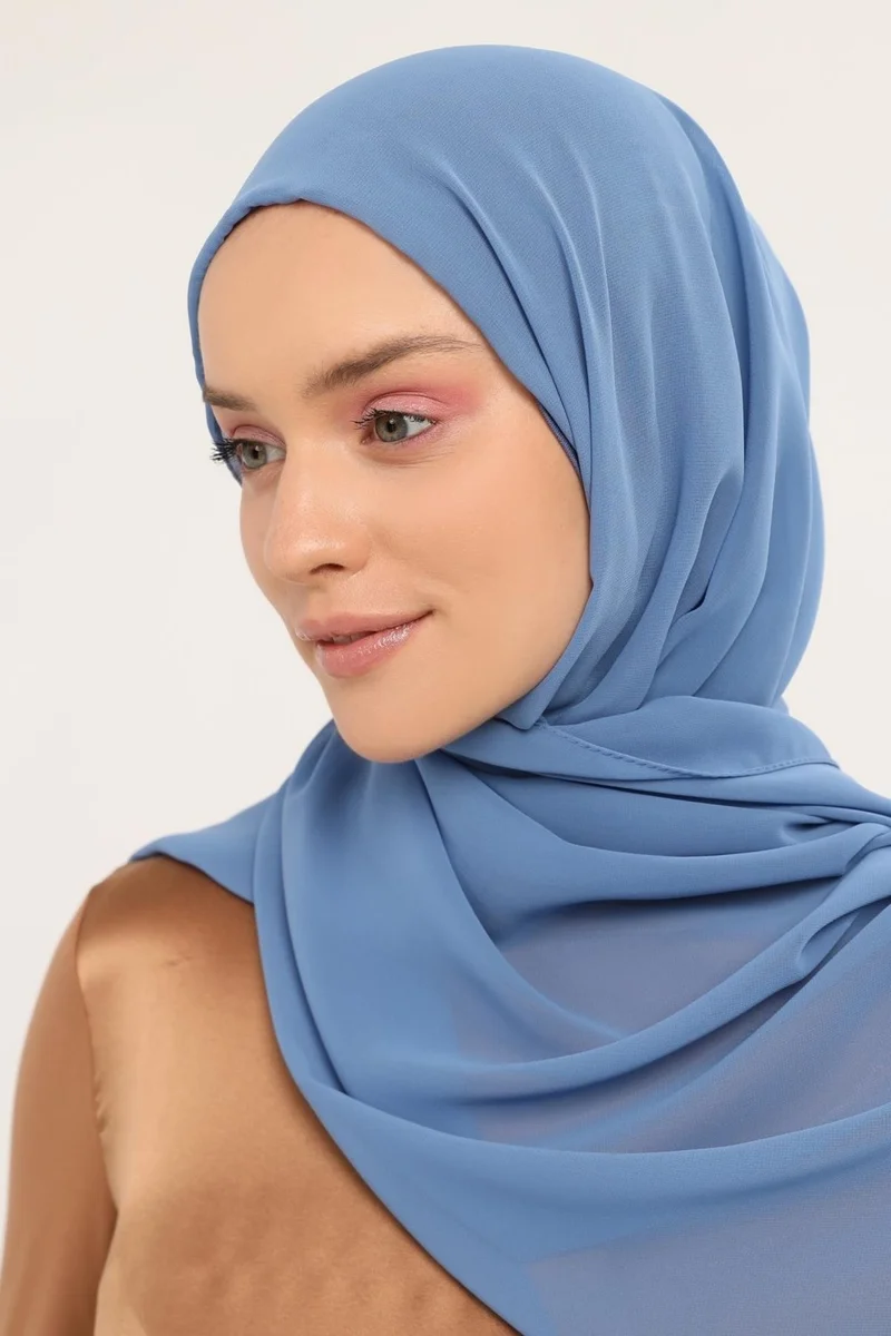 التوبة Ready Practical Luxury Neck Collar Bonnet Chiffon Shawl