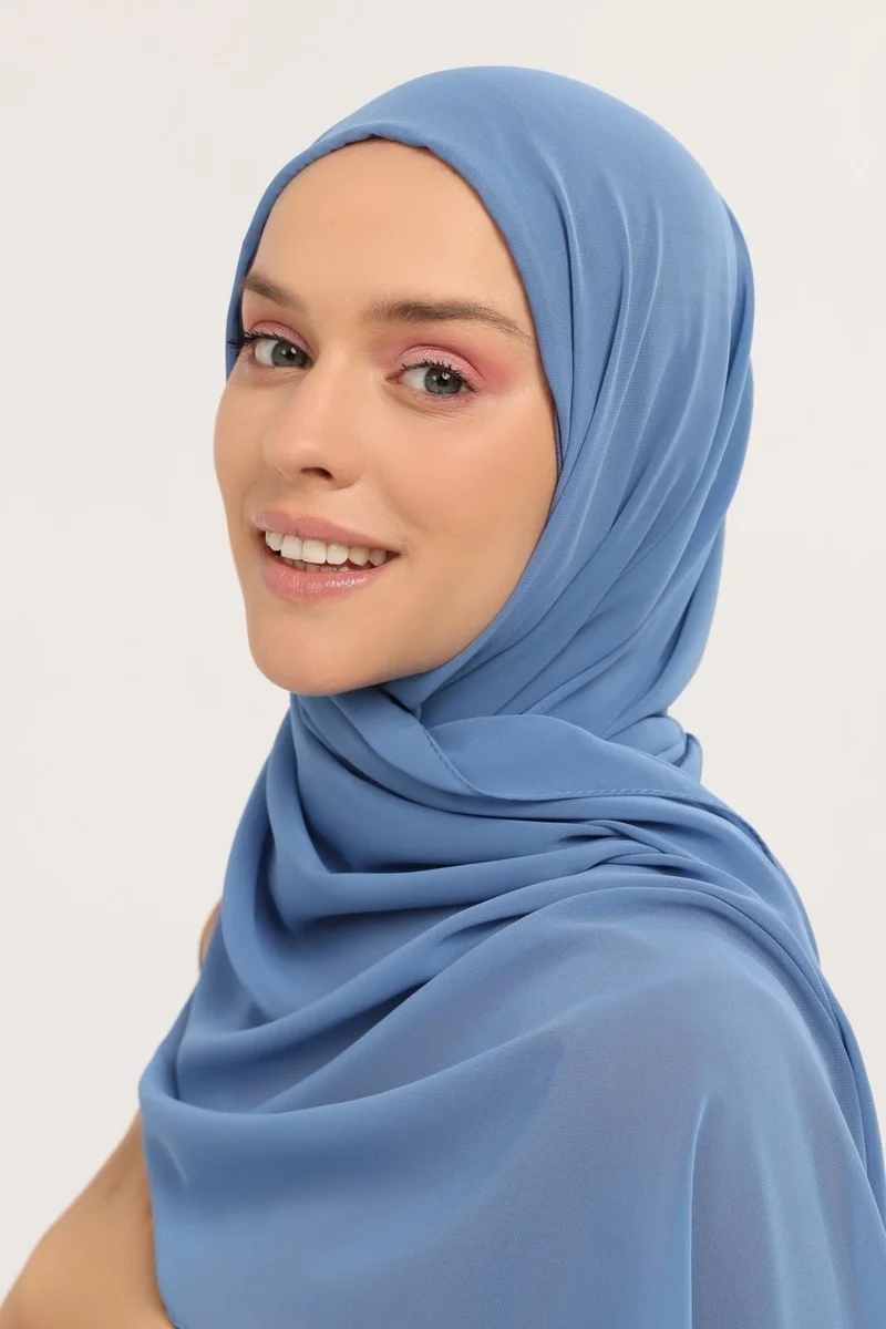 التوبة Ready Practical Luxury Neck Collar Bonnet Chiffon Shawl