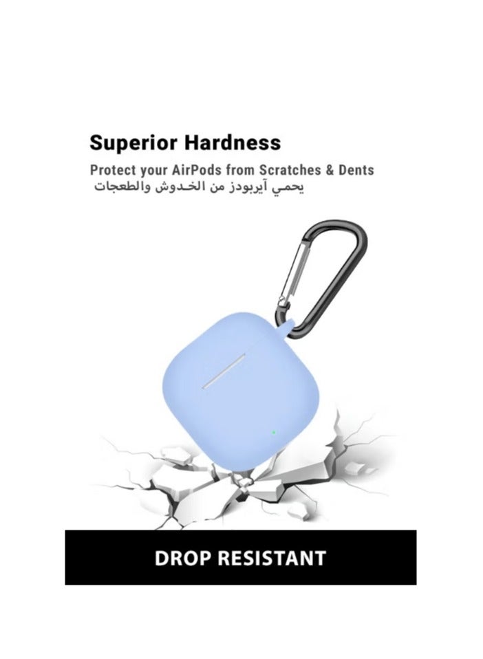 Stylish Protective Silicone Case with Keychain Cover for Huawei FreeBuds SE 2 Light Blue - Image 5
