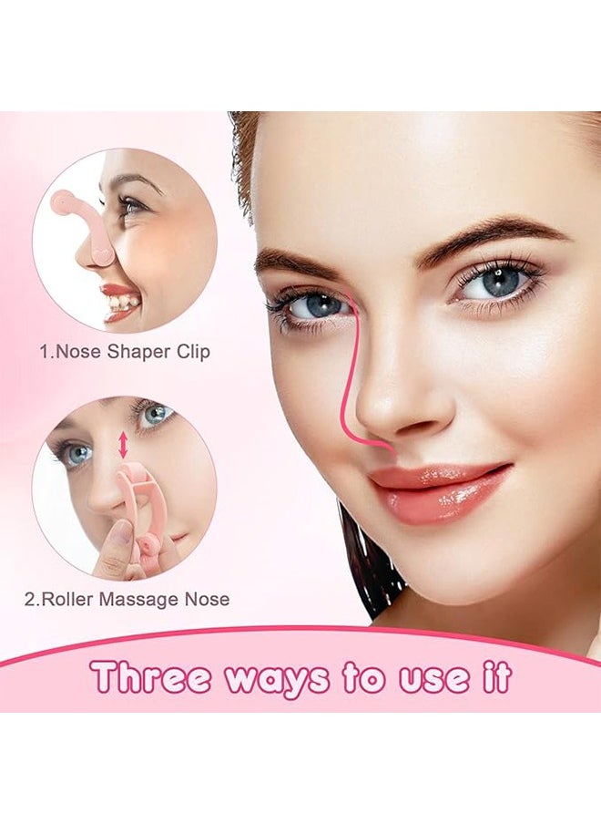 Nose Shaping Clips, Roller Nose Shaper，Clip Nose 3D Contours Nose Slimmer Clip，Pain-Free Safety Nose Up Lift Device