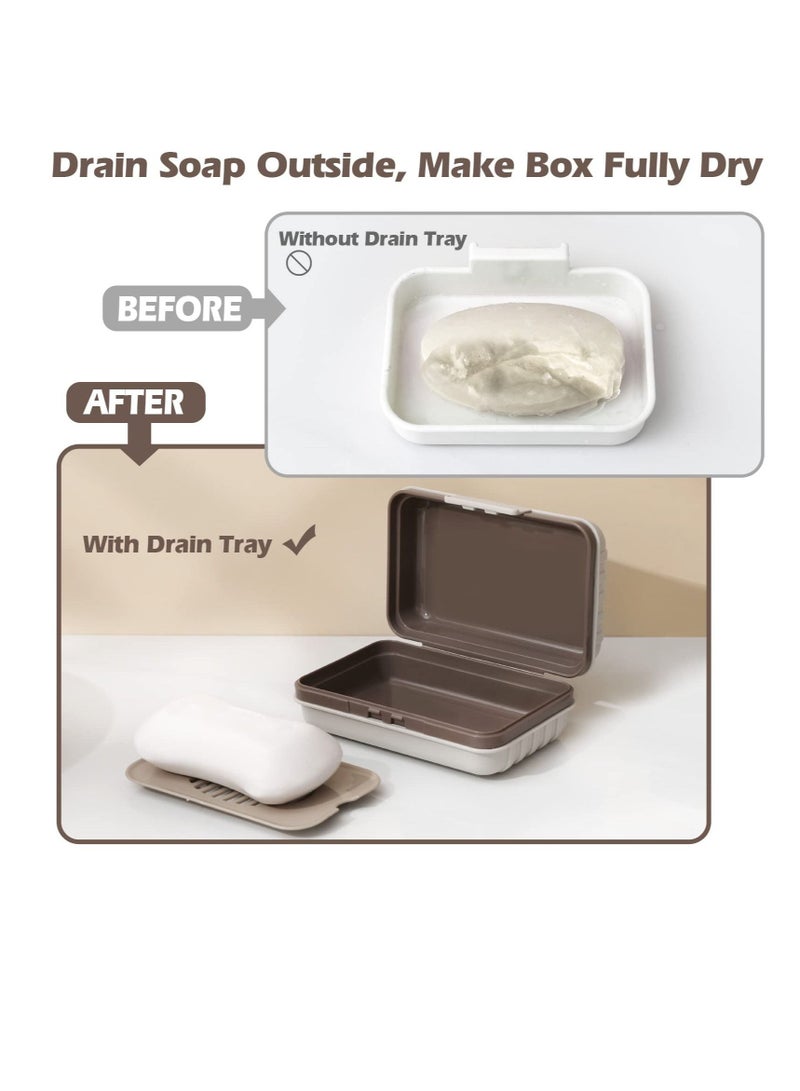 Excefore Travel Soap Holder Soap Box, 2 Pack Soap Container Case, Portable Bar Soap Dishes with Drain for Traveling, Camping, Hiking, Gym, Bathroom, Vacation, Outdoor Shower  - Image 2