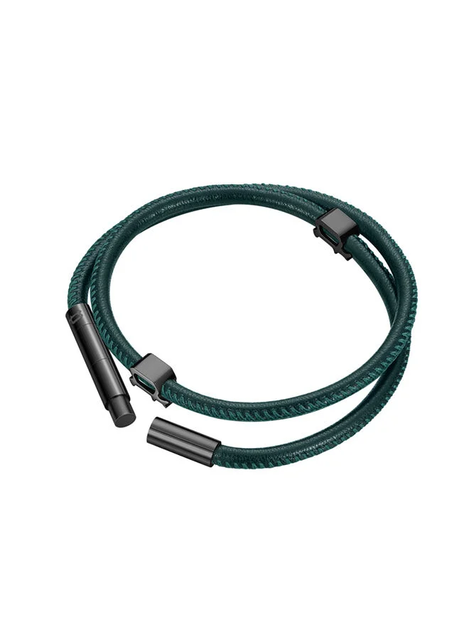 POLICE Pipe Bracelet for Men Grey with Green LeatherPEAGB0012102