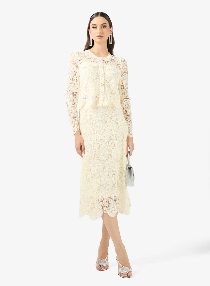 خزانة طقم بلوزة وتنورة دانتيل - Image 5