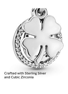 Pandora Violet PANDORA Jewelry Lucky Four Leaf Clover Dangle Cubic Zirconia Charm in Sterling Silver  - Image 3