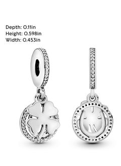 Pandora Violet PANDORA Jewelry Lucky Four Leaf Clover Dangle Cubic Zirconia Charm in Sterling Silver  - Image 5