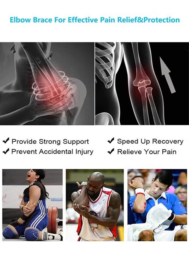 JS Elbow Support, Elbow Brace, Adjustable Elbow Sleeve, Tennis Elbow Sleve, Arm Wrap Strap, Sleve for Elbow Sleeve for Gym, Badminton for Tennis Basketball Fitness (Black) - Image 4