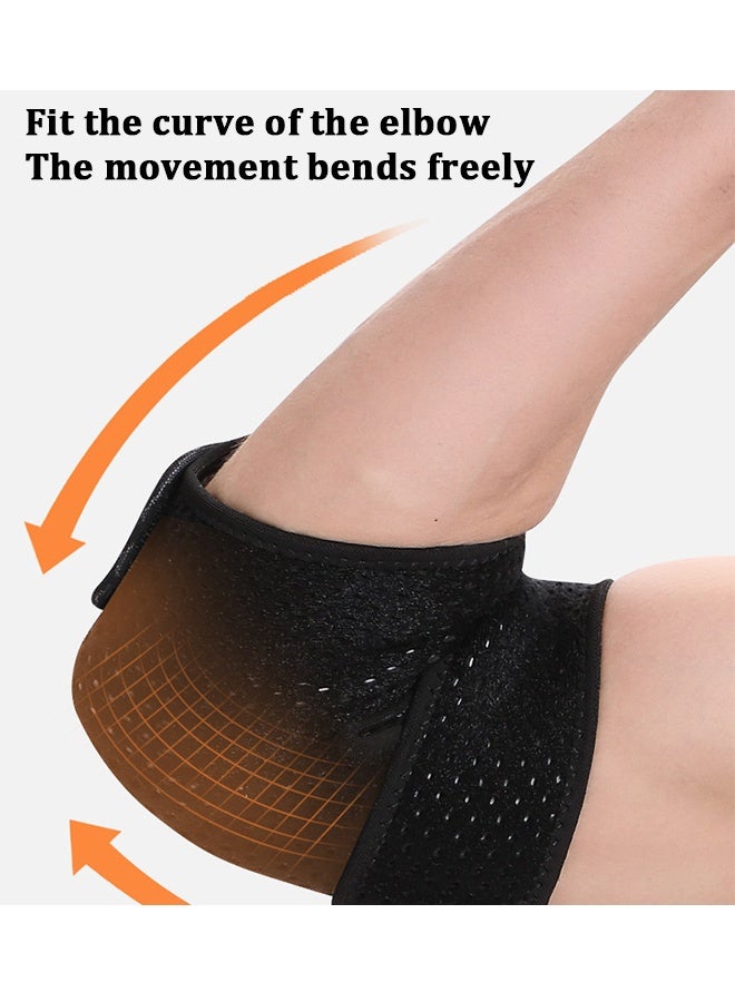 JS Elbow Support, Elbow Brace, Adjustable Elbow Sleeve, Tennis Elbow Sleve, Arm Wrap Strap, Sleve for Elbow Sleeve for Gym, Badminton for Tennis Basketball Fitness (Black) - Image 3