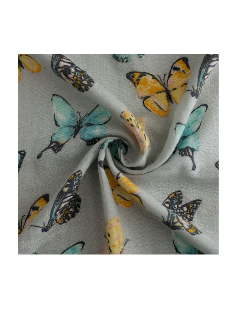 Anvi Baby Set of 2 Organic Bamboo Swaddle- Butterfly Dreams  - Image 5