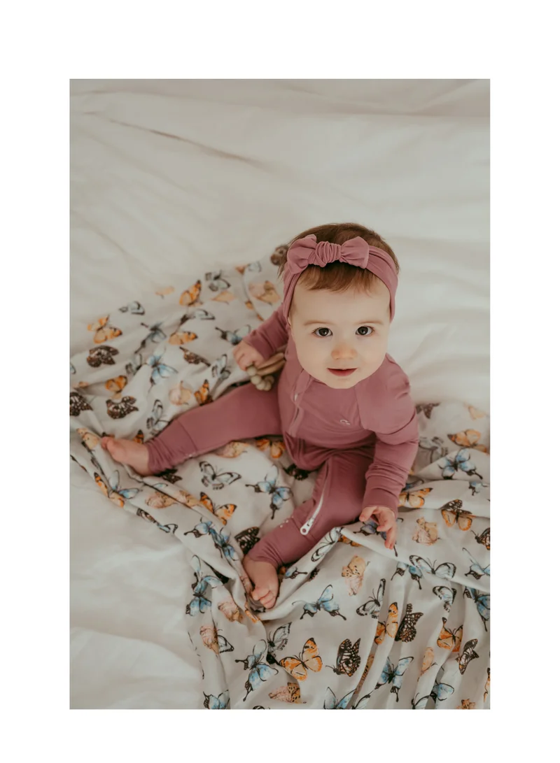 Anvi Baby Set of 2 Organic Bamboo Swaddle- Butterfly Dreams