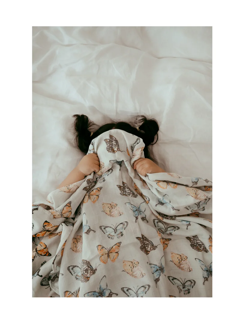 Anvi Baby Set of 2 Organic Bamboo Swaddle- Butterfly Dreams