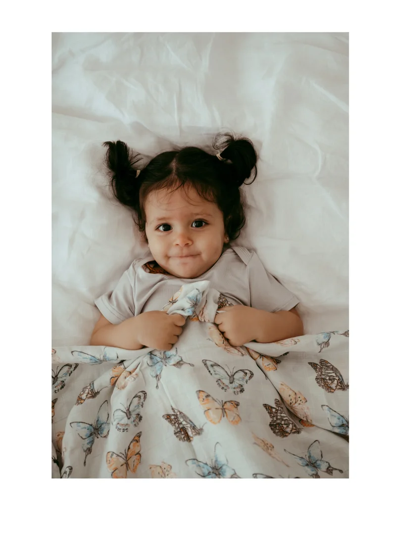 Anvi Baby Set of 2 Organic Bamboo Swaddle- Butterfly Dreams