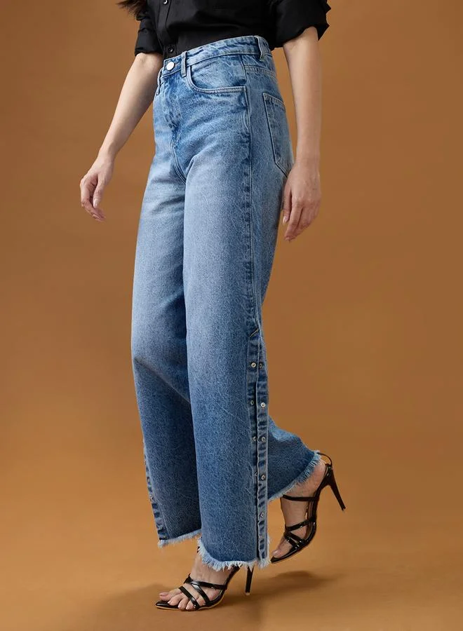 globus  Mid Rise Blue Denim Jeans for Women | Best Price UAE