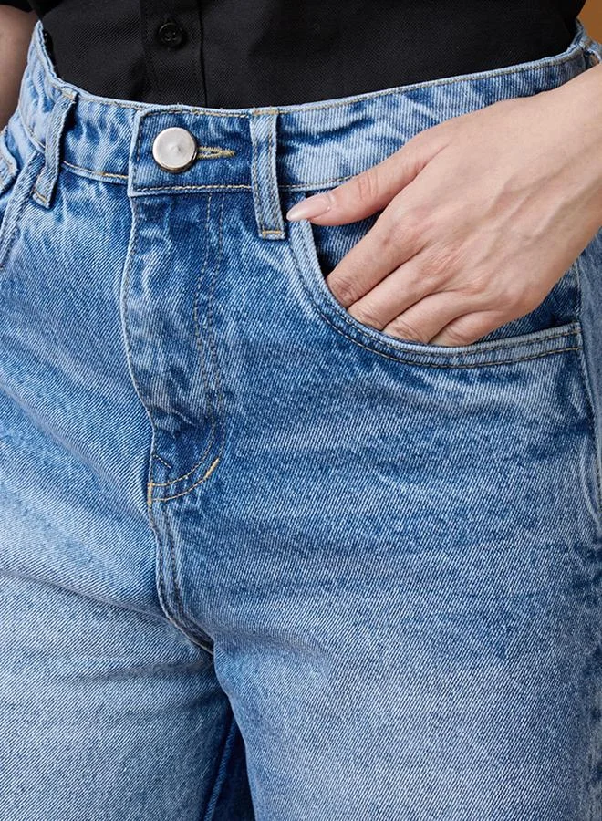 globus  Mid Rise Blue Denim Jeans for Women | Best Price UAE