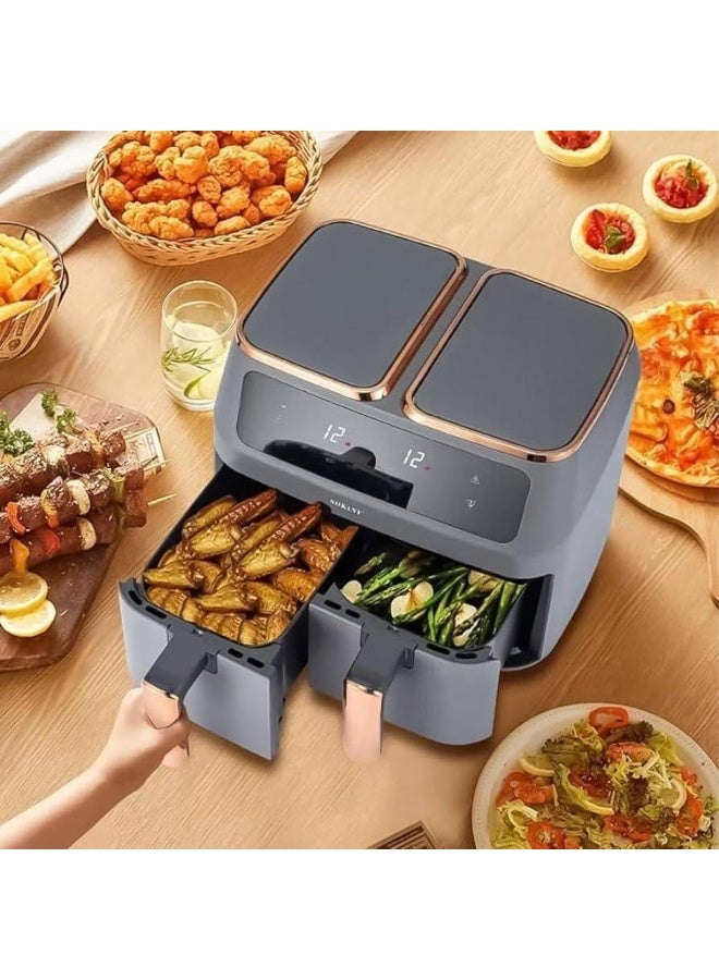 سوكاني SK-ZG-8030 مقلاة هوائية صحية بسلة مزدوجة – 8 لتر، 1500 واط، تحكم باللمس - Image 2