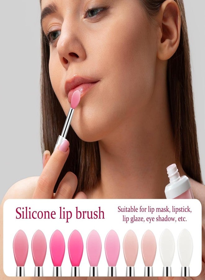 Tusmad Lipstick Brush Set - 2 Pcs Silicone Lip Applicators for Precise Lipstick, Gloss & Balm Application - Reusable Mask Brushes - White, Pink, Red Makeup Tools - Image 3
