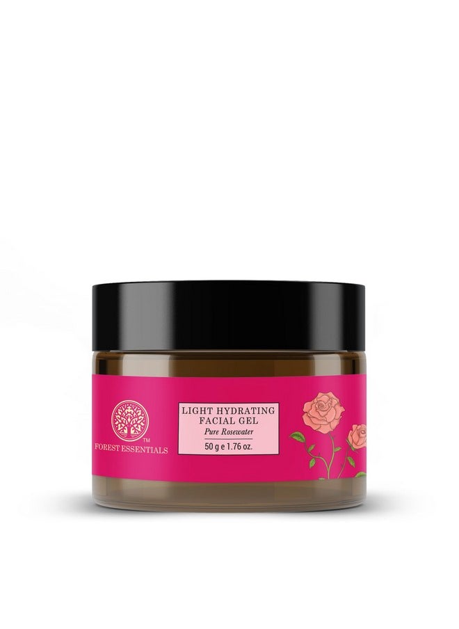 Forest Essentials - Light Hydrating Facial Gel Pure Rosewater | Natural Gel Moisturizer For Face | Cooling & Soothing Rosewater Gel | Ideal For Normal, Dry & Combination Skin | For Women & Men | 50 G - Image 1