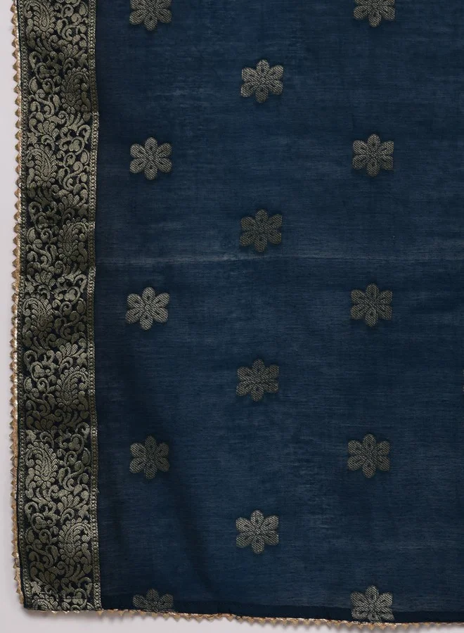 ISHIN Women's Pink 100% Cotton Embroidered Straight Fit Kurta Set