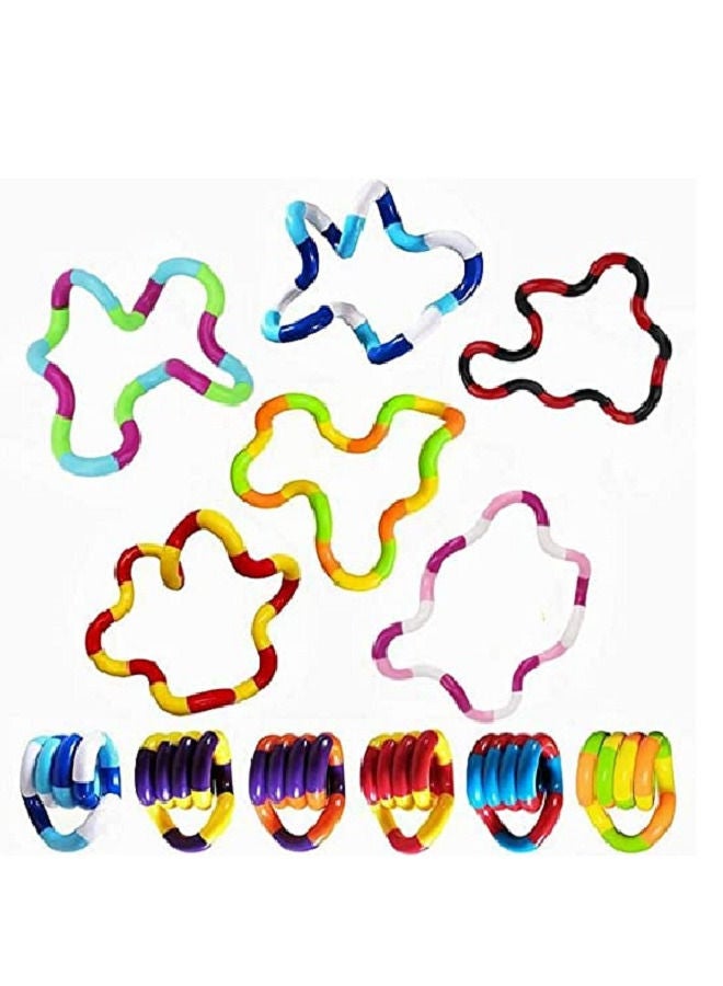 Tangles Fidget Toys,6PCS Twisty Fidget Brain Imagine Tools,Magic Fidget Toys, Sensory Toys,Combine into New Shapes,Stress Relief and Anti-Anxiety Sensory Fidget Toy,Brain Imagine Sensory Toys (6PCS) - Image 1