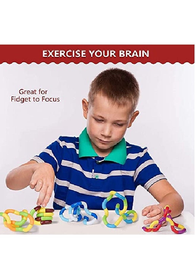 Tangles Fidget Toys,6PCS Twisty Fidget Brain Imagine Tools,Magic Fidget Toys, Sensory Toys,Combine into New Shapes,Stress Relief and Anti-Anxiety Sensory Fidget Toy,Brain Imagine Sensory Toys (6PCS) - Image 2